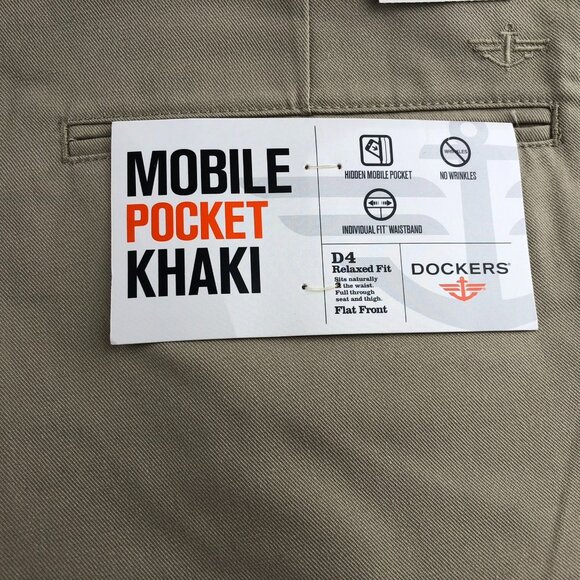 NWT Dockers Mens Pants 36x29 Khaki D4 Chino Straight Leg Workwear Classic Fit - Picture 15 of 16